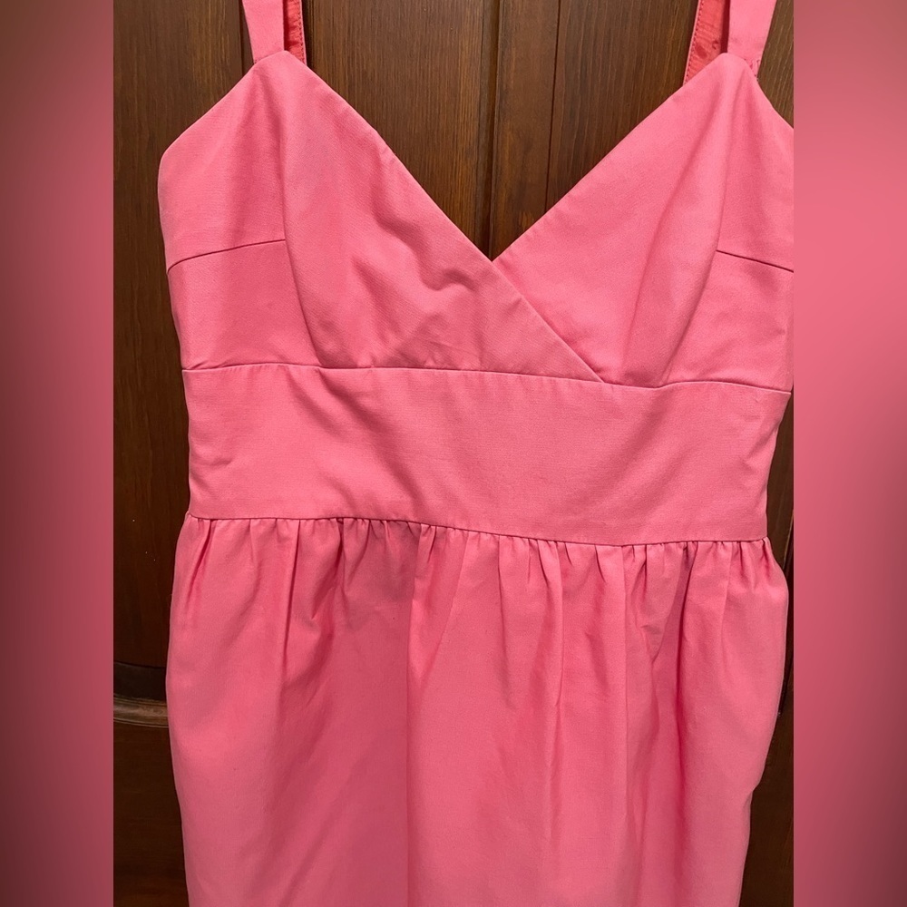 Priscilla of Boston size 6 pink cotton sleeveless , with 1 1/4” W strap dress - Picture 3 of 6